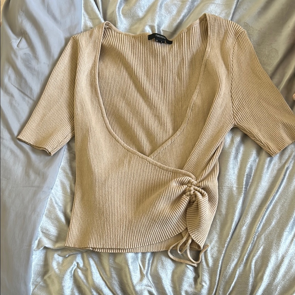 Tan Wrap Top